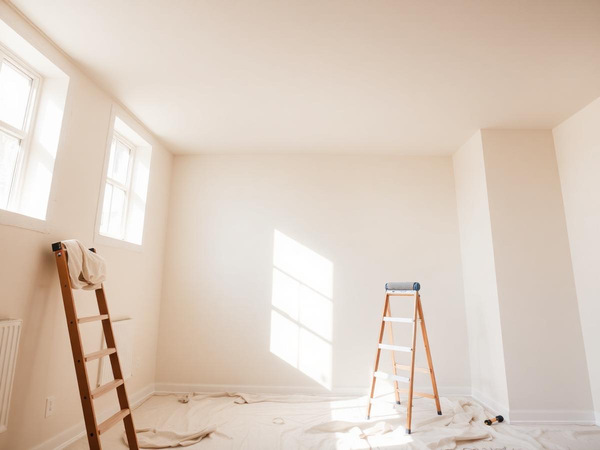 Freshly painted interior room